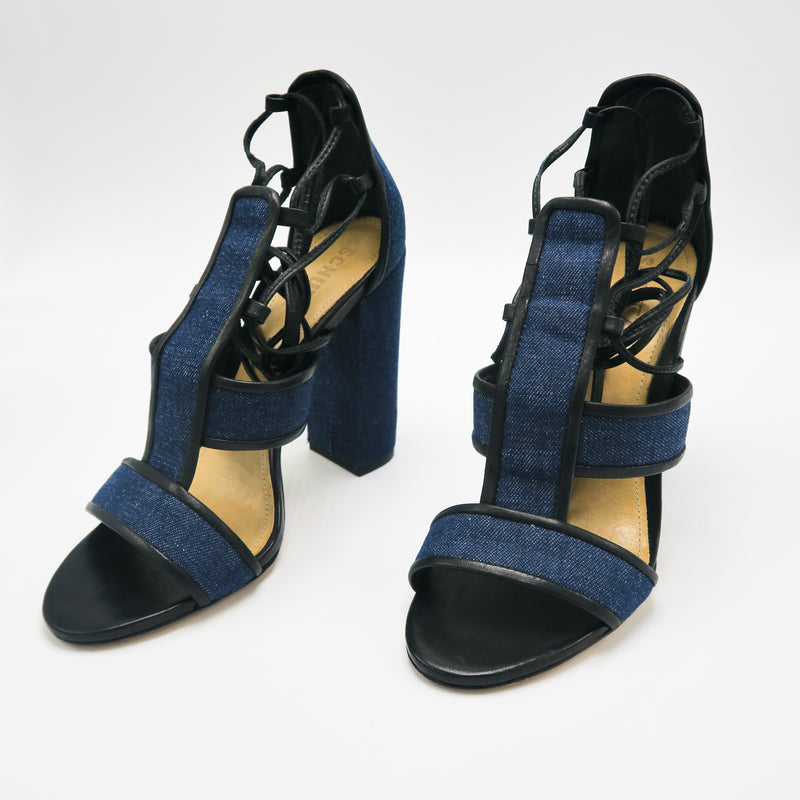 Schutz Maxine Denim Heels - Sachy's Closet