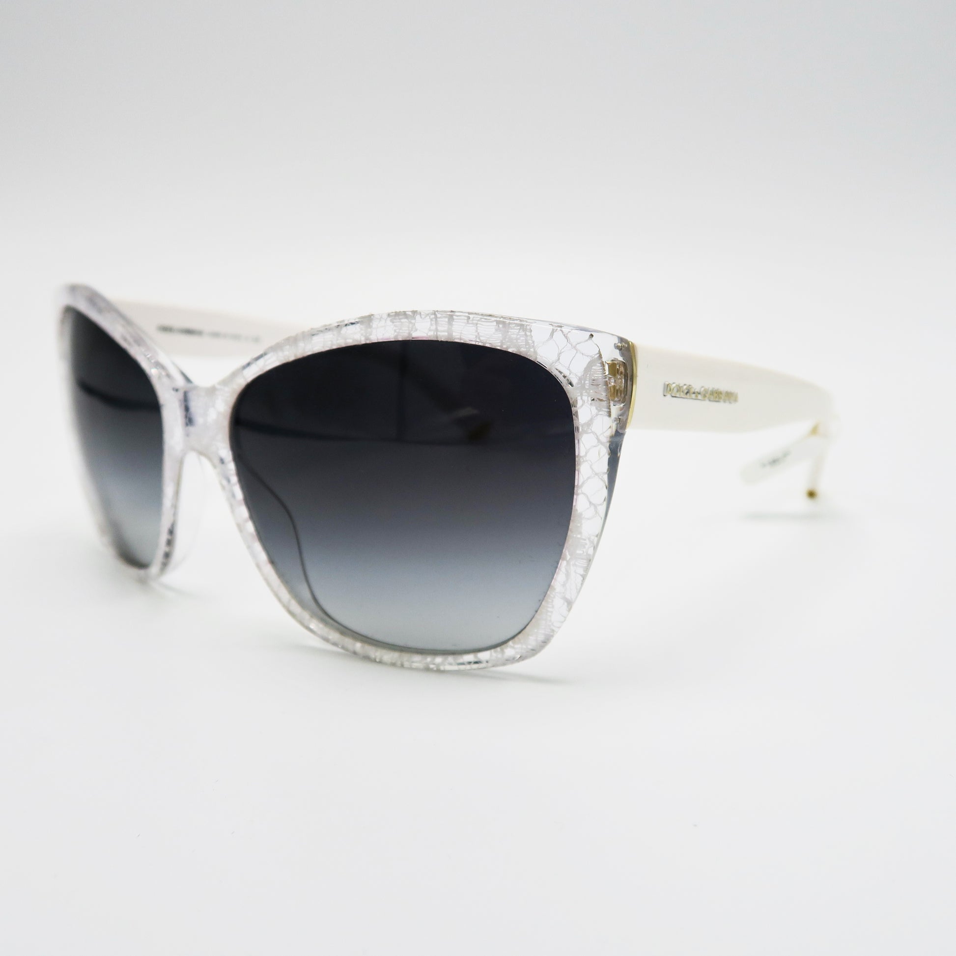 Dolce & Gabbana White Lace Sunglasses - Sachy's Closet