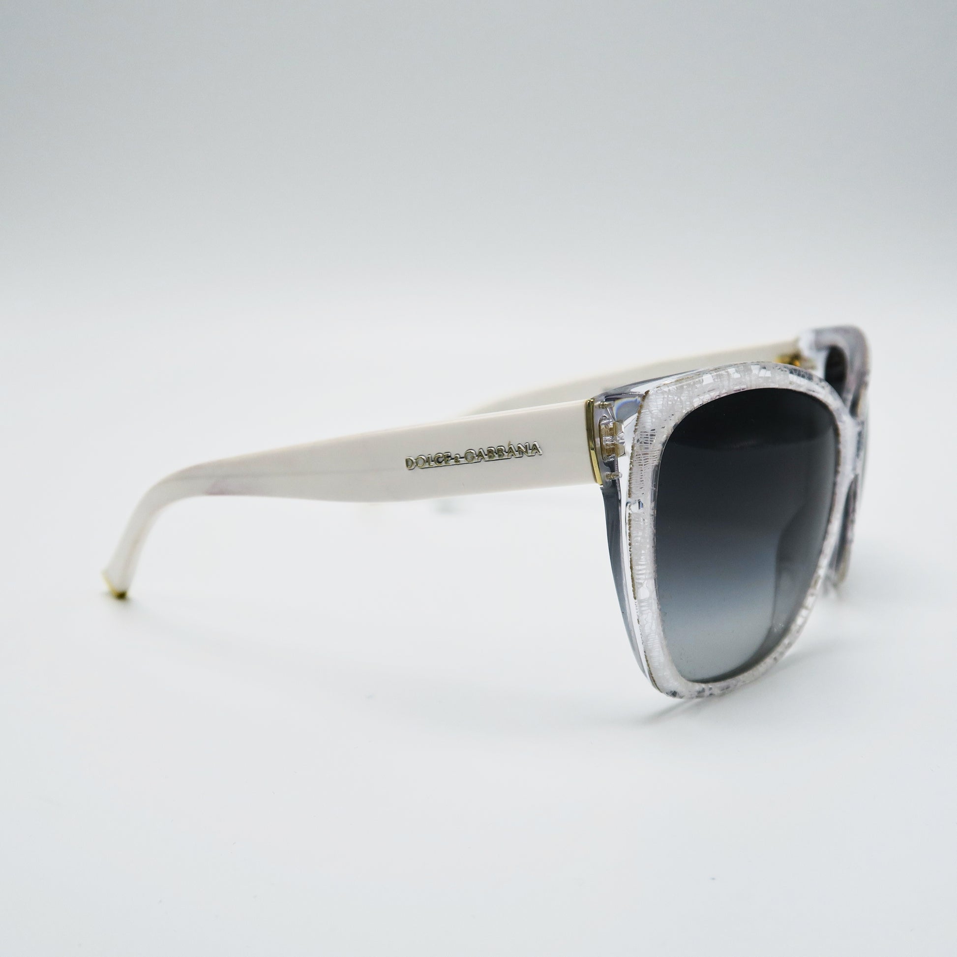 Dolce & Gabbana White Lace Sunglasses - Sachy's Closet