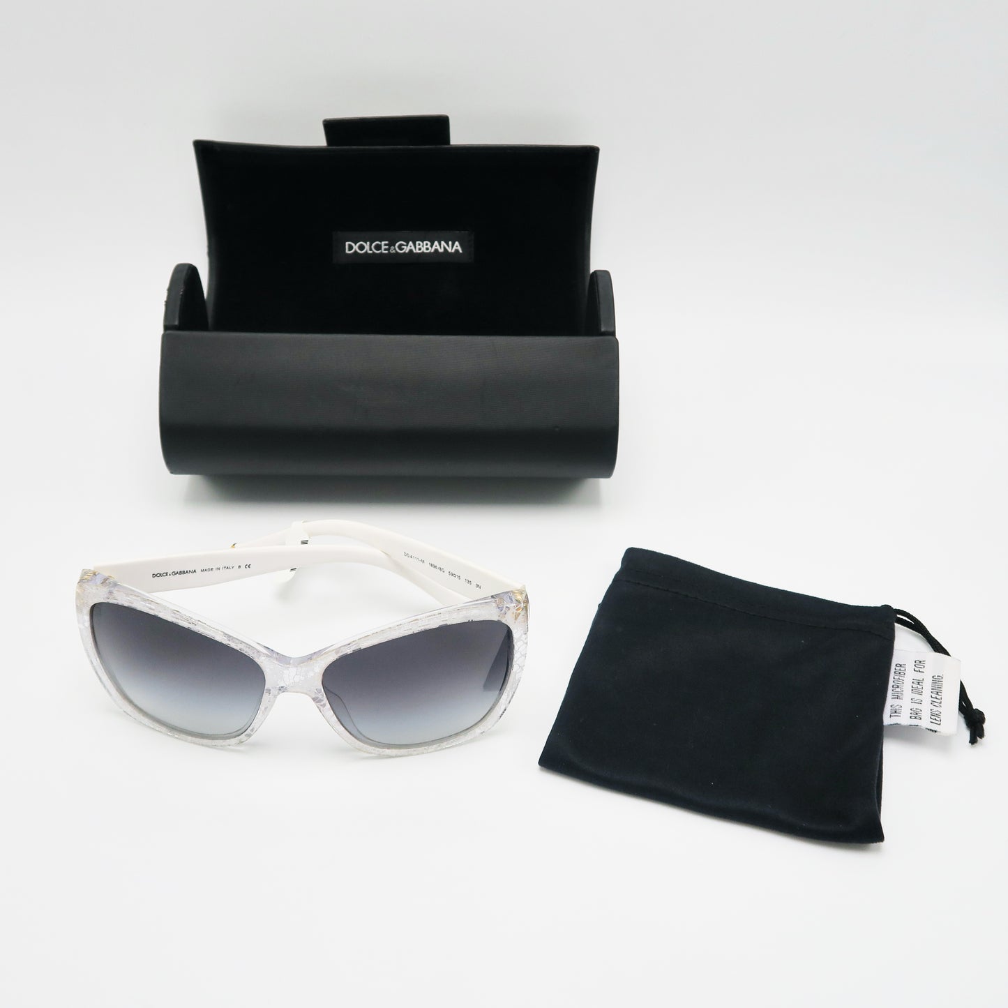 Dolce & Gabbana White Lace Sunglasses - Sachy's Closet