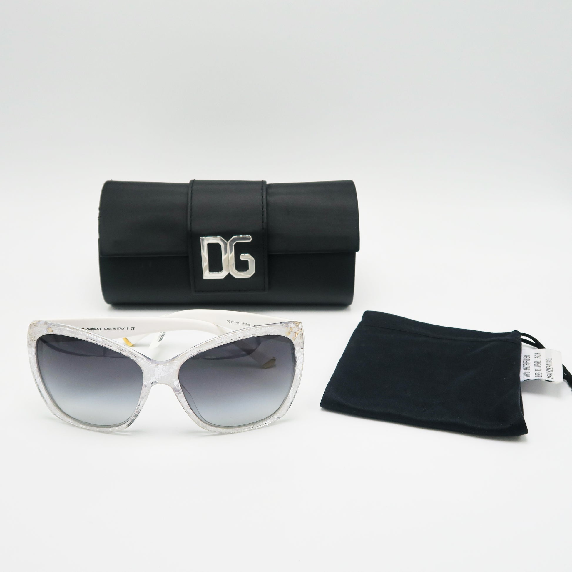 Dolce & Gabbana White Lace Sunglasses - Sachy's Closet