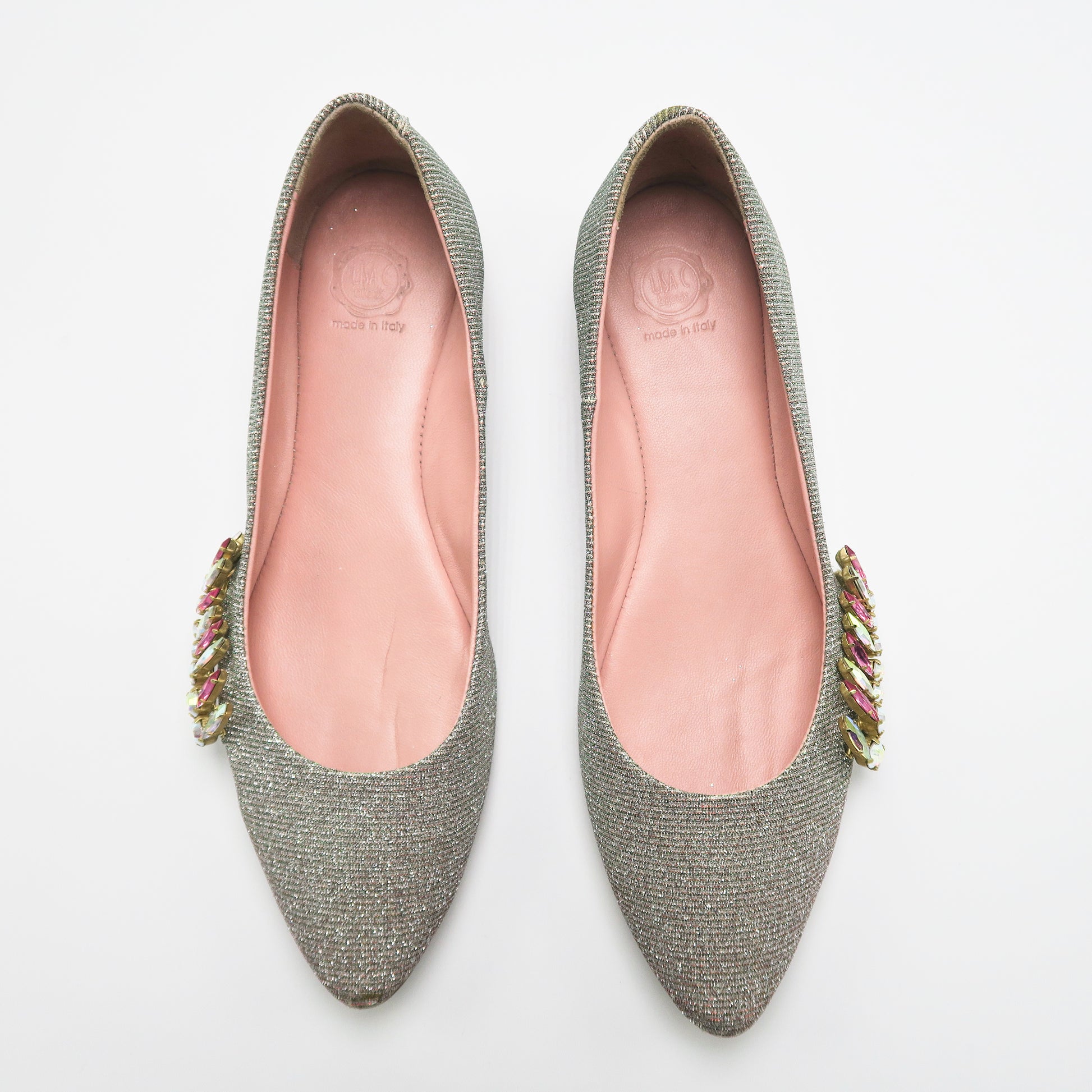 Lisa C bijoux Shimmer Flats - Sachy's Closet