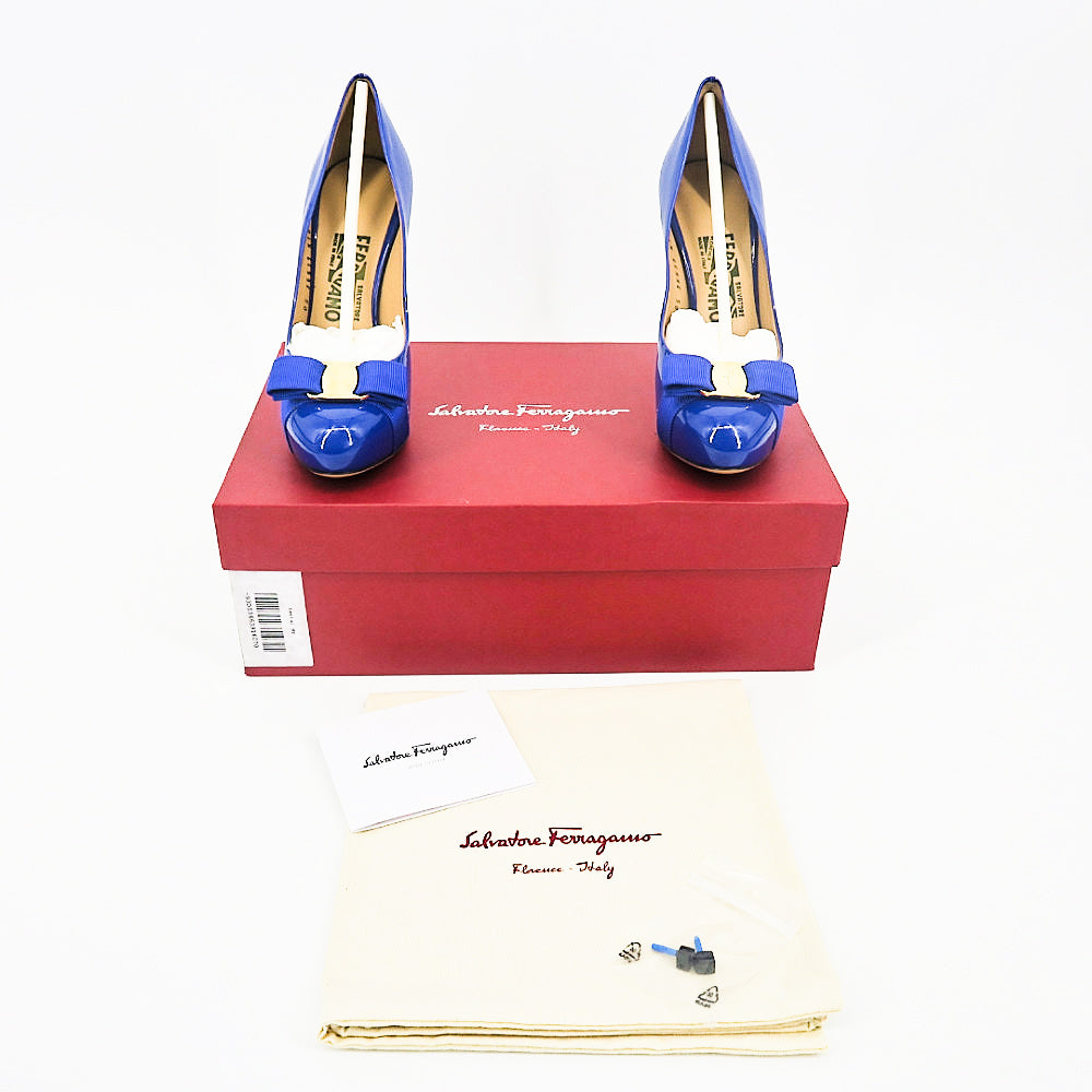 Salvatore Ferragamo Vera Bow Pumps - Sachy's Closet