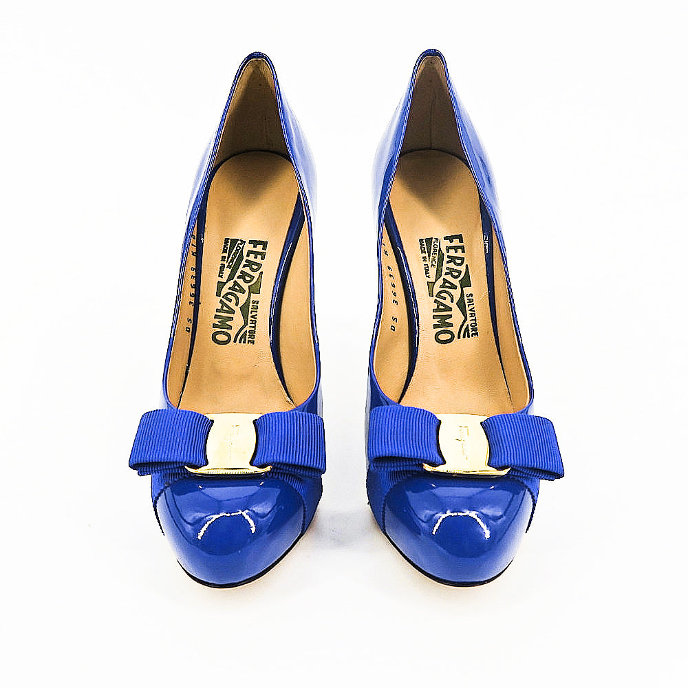 Salvatore Ferragamo Vera Bow Pumps - Sachy's Closet