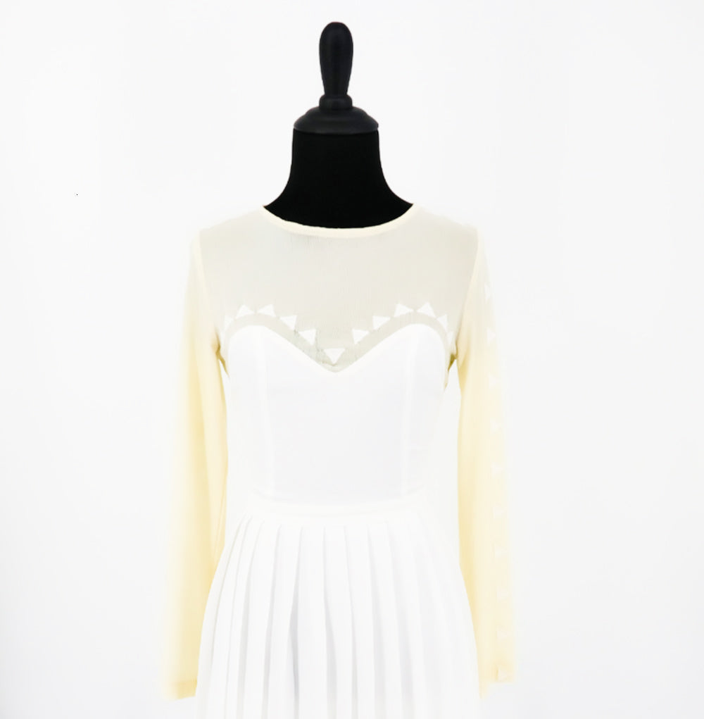 Stylestalker Pleated White Dress - Sachy's Closet