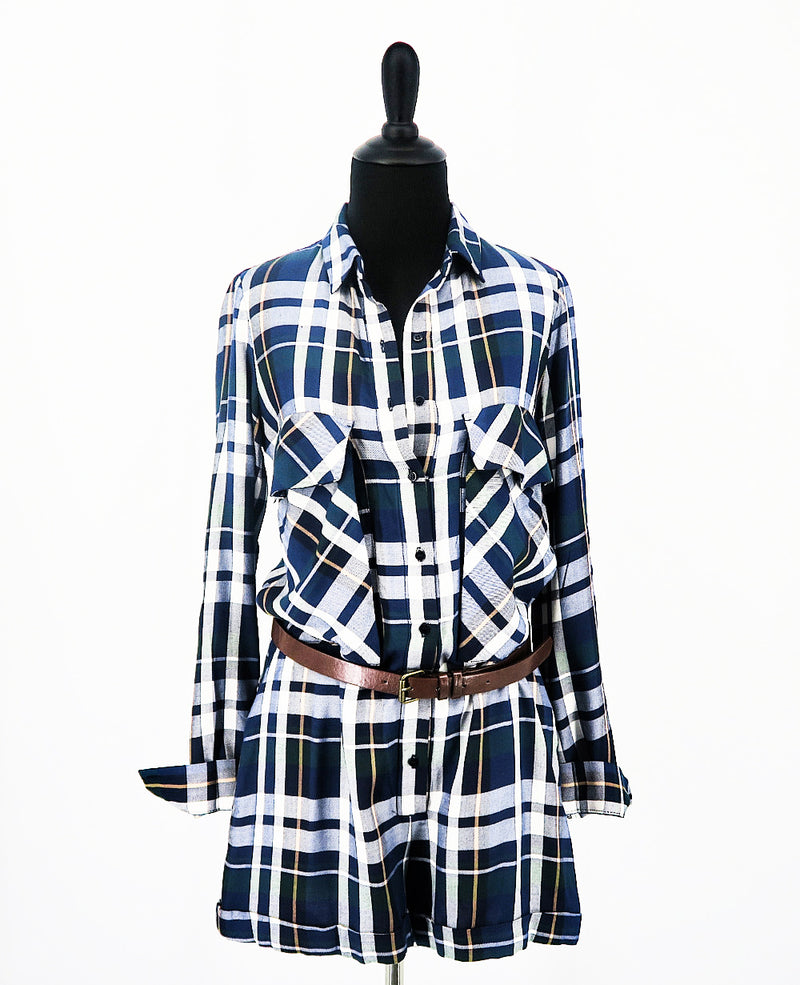 Trafaluc by Zara Tartan Romper - Sachy's Closet